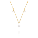 Collier argent doré, perles naturelles blanches et argent doré AURELIA