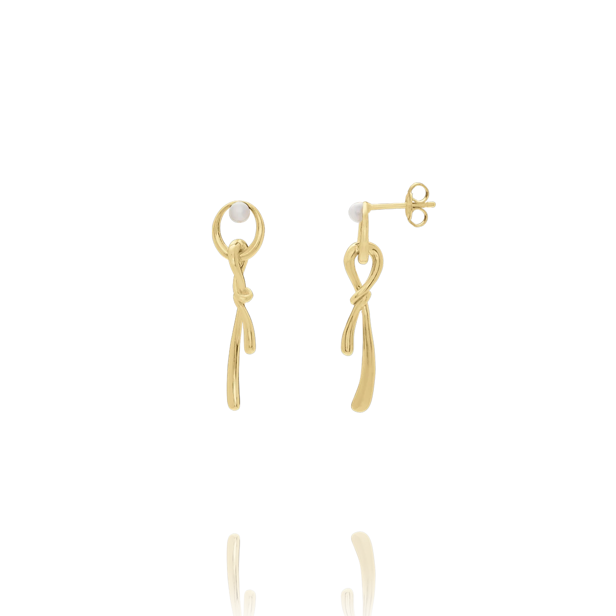 Boucles d’oreilles ETERNA – Argent Doré et Perle d’Eau Douce