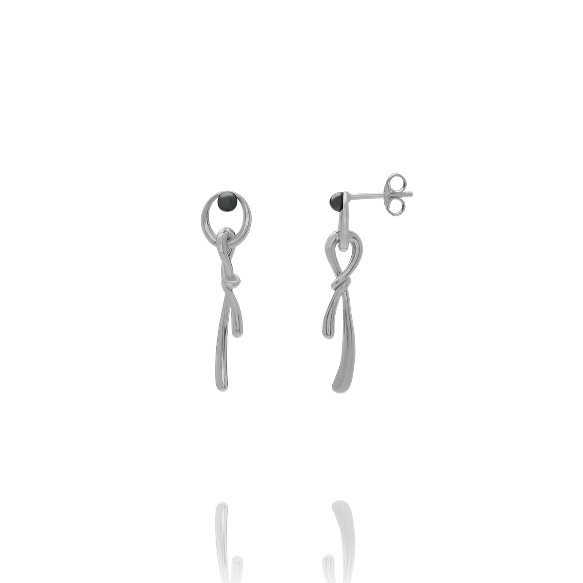 Boucles d’oreilles ETERNA – Argent et Hématite