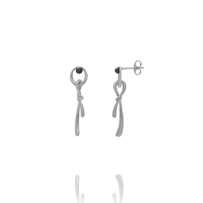 Boucles d’oreilles ETERNA – Argent et Hématite