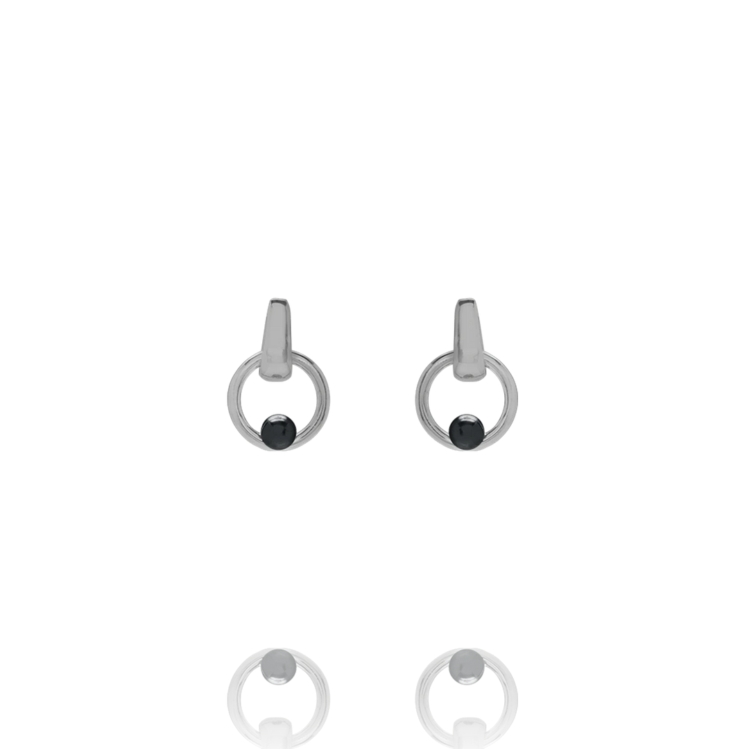 Boucles d’oreilles DUALIA – Argent et Hématite
