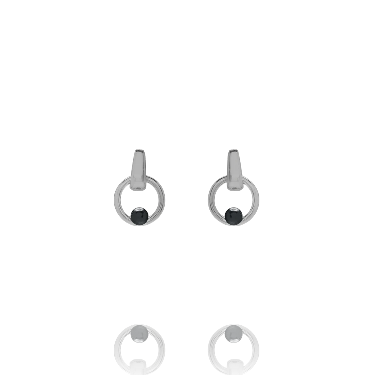 Boucles d’oreilles DUALIA – Argent et Hématite