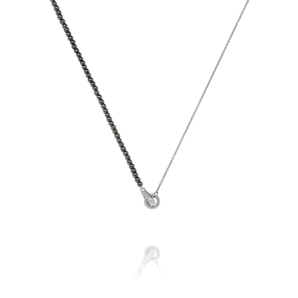 Collier DUALIA – Argent et Hématite