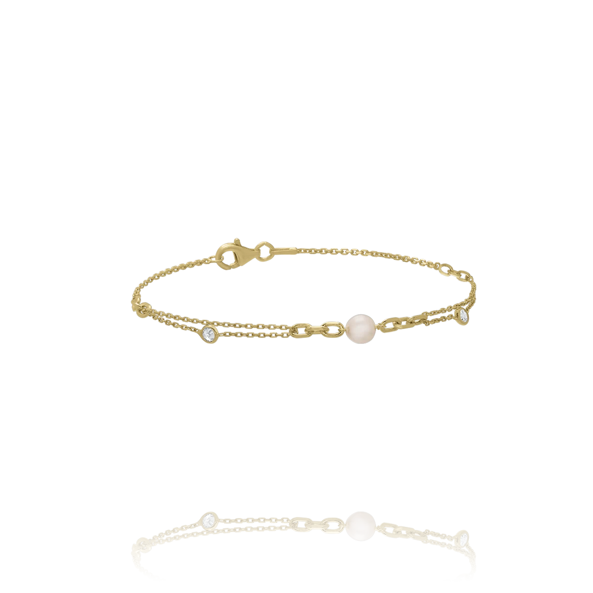 Bracelet HARMONIE – Argent Doré, Perle et Zircones
