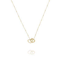 Collier SÉRÉNA – Cœurs Entrelacés Argent Doré