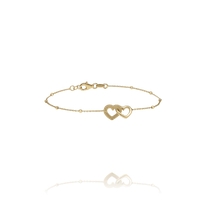 Bracelet SÉRÉNA – Cœurs Entrelacés Argent Doré