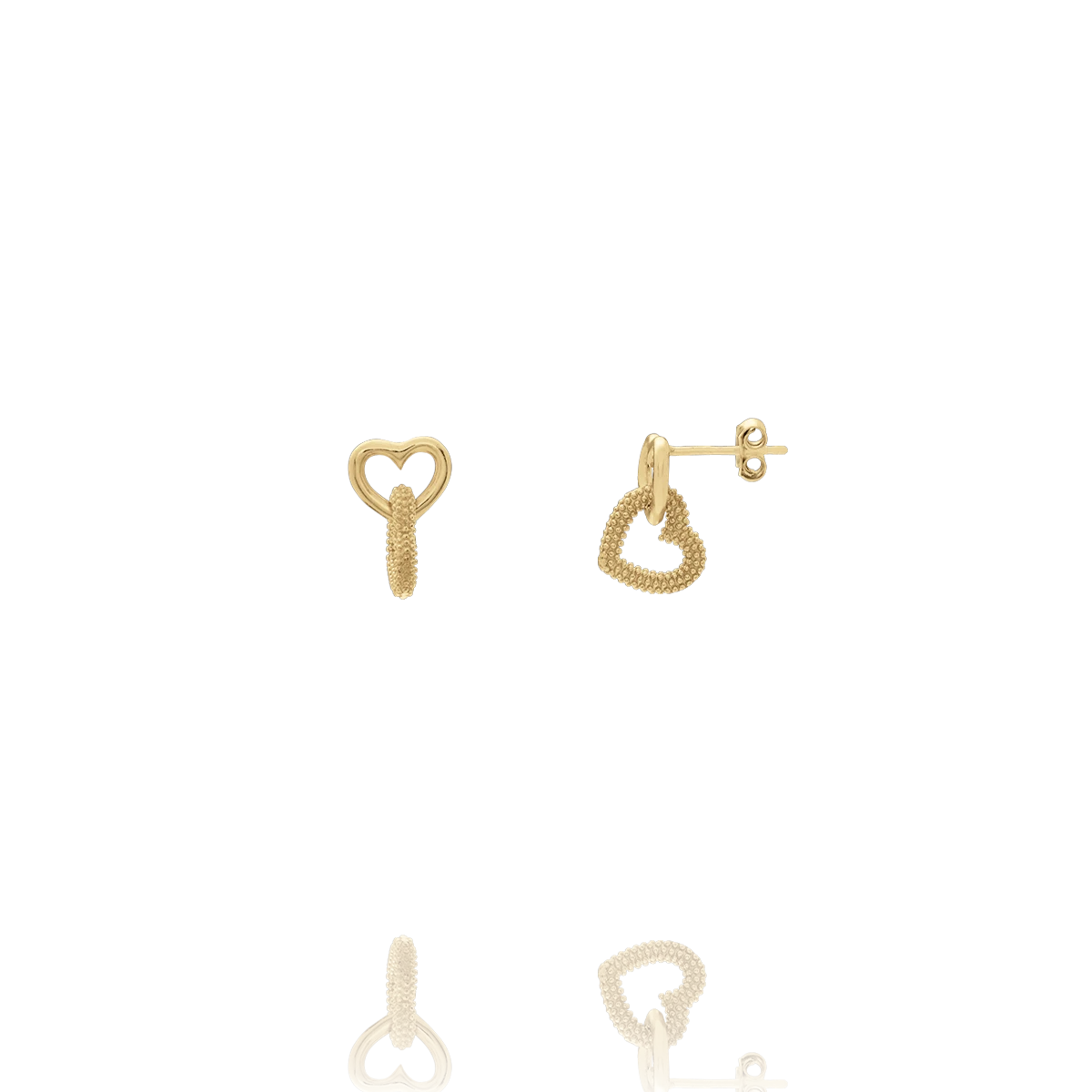 Boucles d’oreilles SÉRÉNA – Cœurs Entrelacés Argent Doré