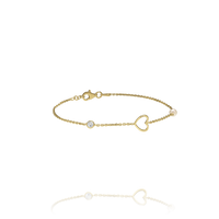 Bracelet IDYLLE –  Argent Doré, Zircone et Perle Blanche