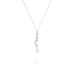 Collier zircons et perle blanche POEMA
