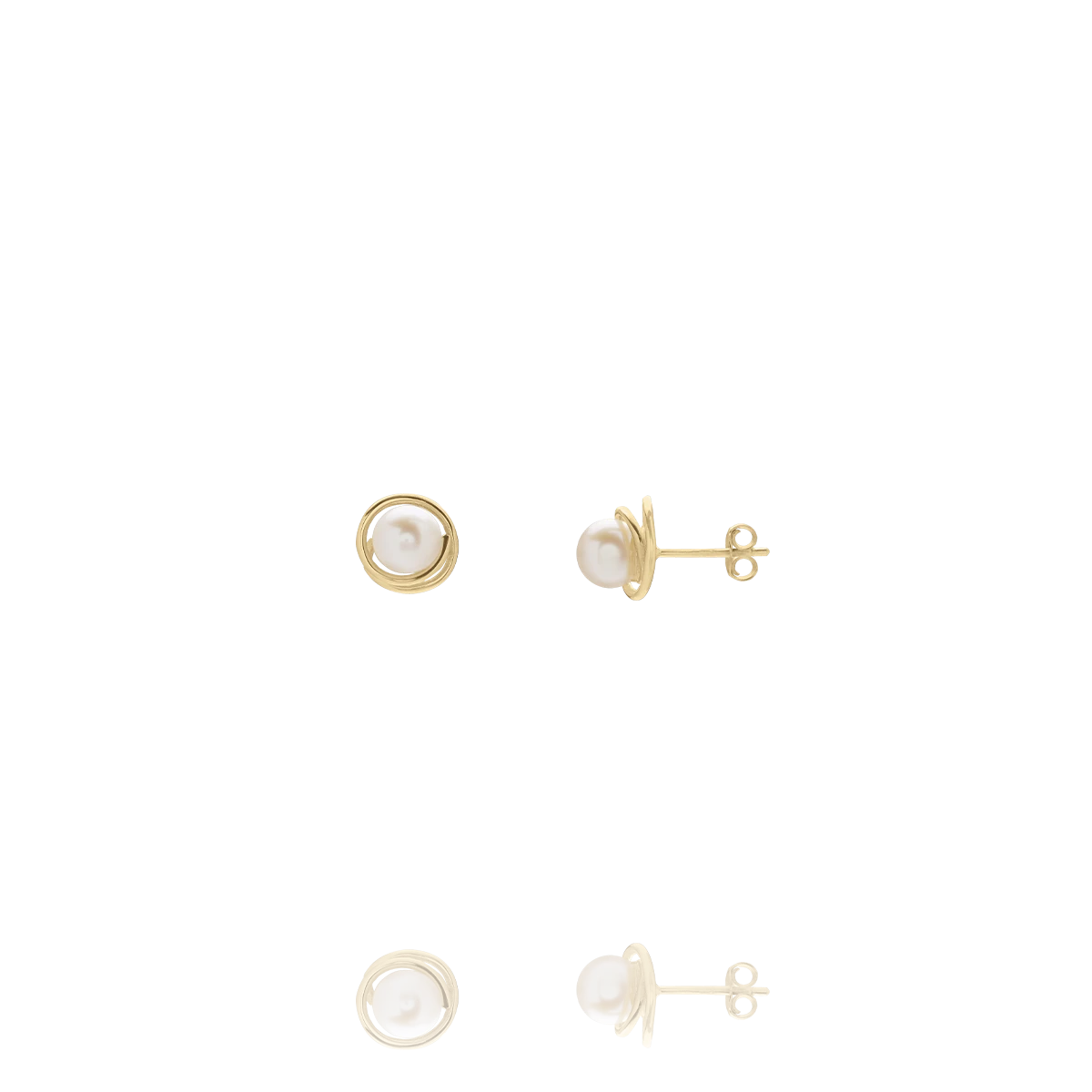 Boucles d'oreilles LYSE - Argent Doré et Perle d’Eau Douce