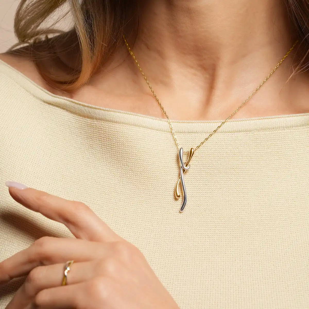 Collier ENTRELIA – Argent Bicolore