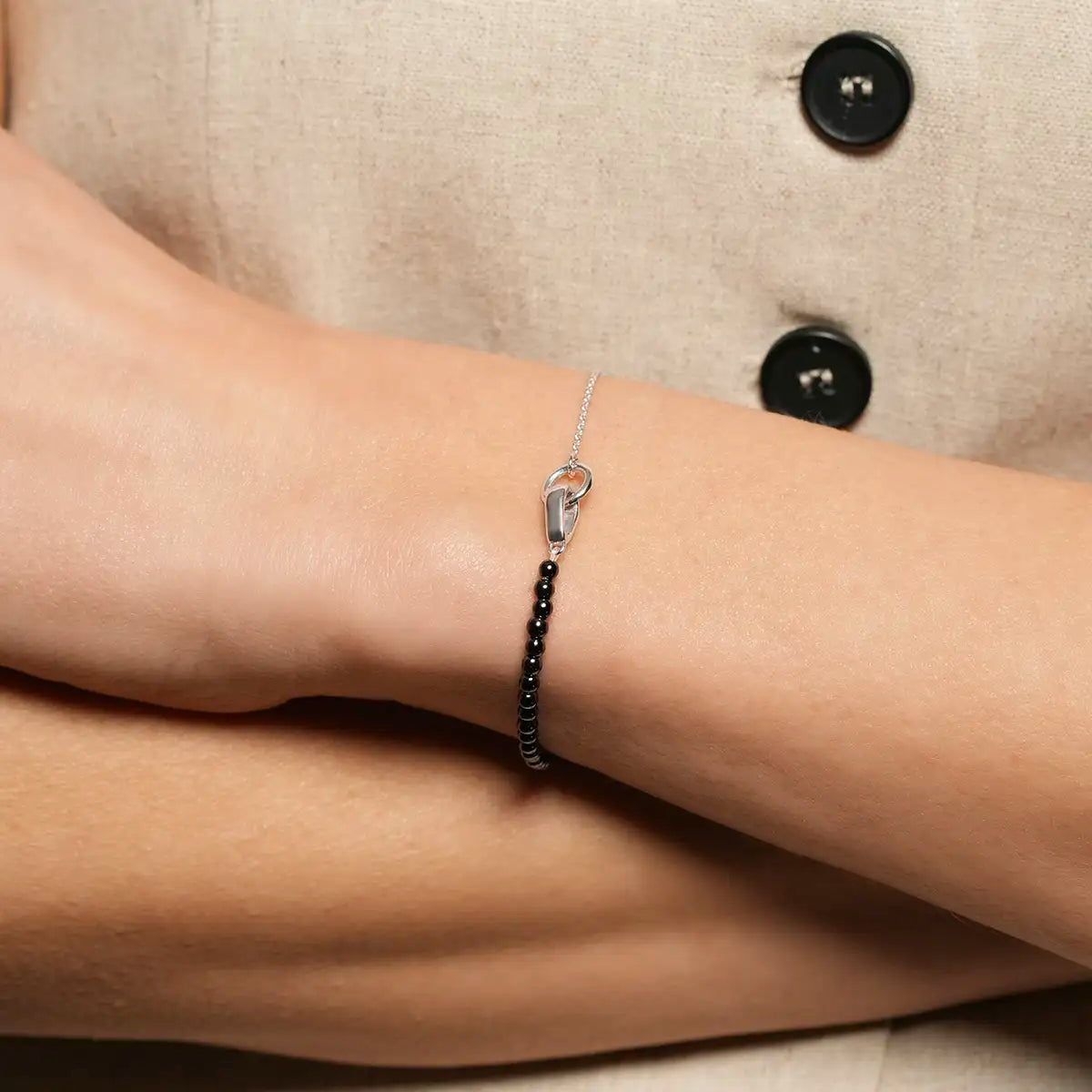 Bracelet DUALIA – Argent et Hématite