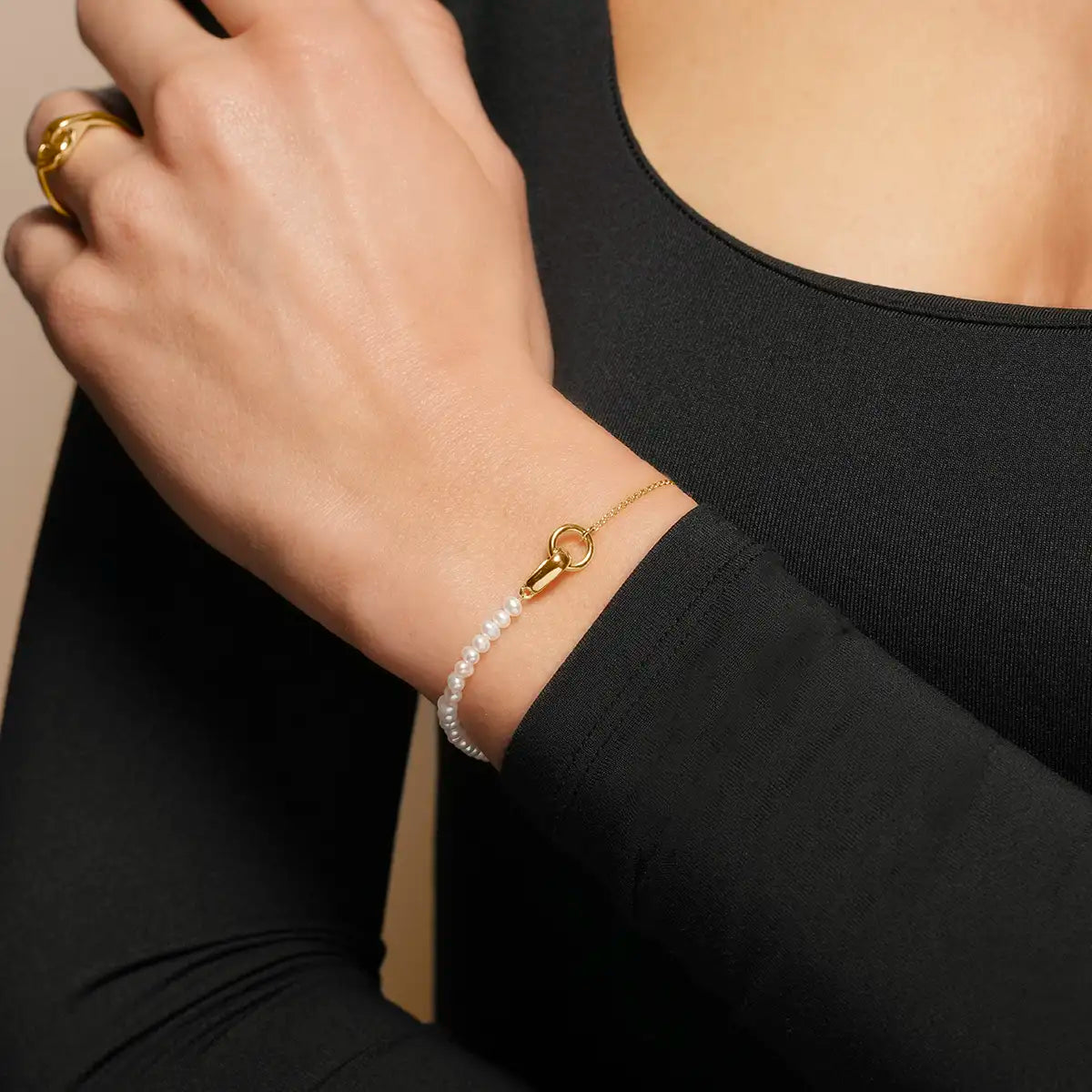 Bracelet DUALIA – Argent Doré et Perles d’Eau Douce