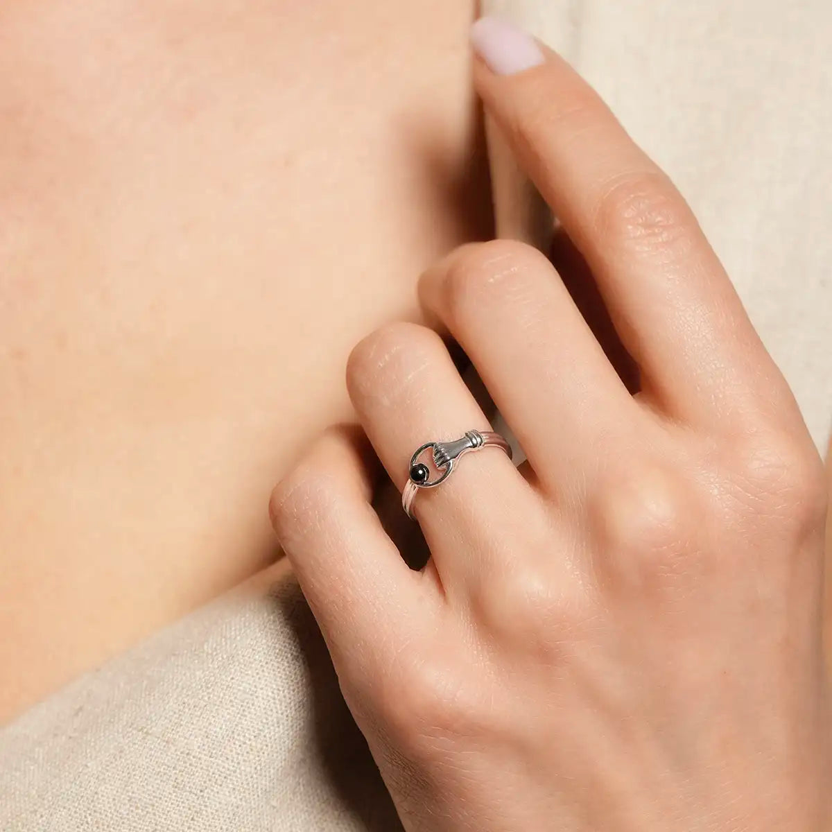 Bague MANEA – Argent et Hématite
