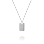 Collier Acier, câble doré et diamant NUNKO