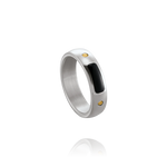 Bague Acier, onyx et vis or LOUKA