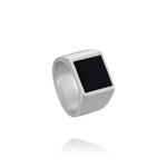 Bague Acier et onyx AIDEN