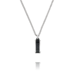 Collier Acier, acier PVD noir et fibre de carbone noire NUNKI