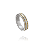 Bague Acier et câble doré KABEL