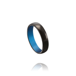 Bague Acier pvd noir et bleu ISAAC