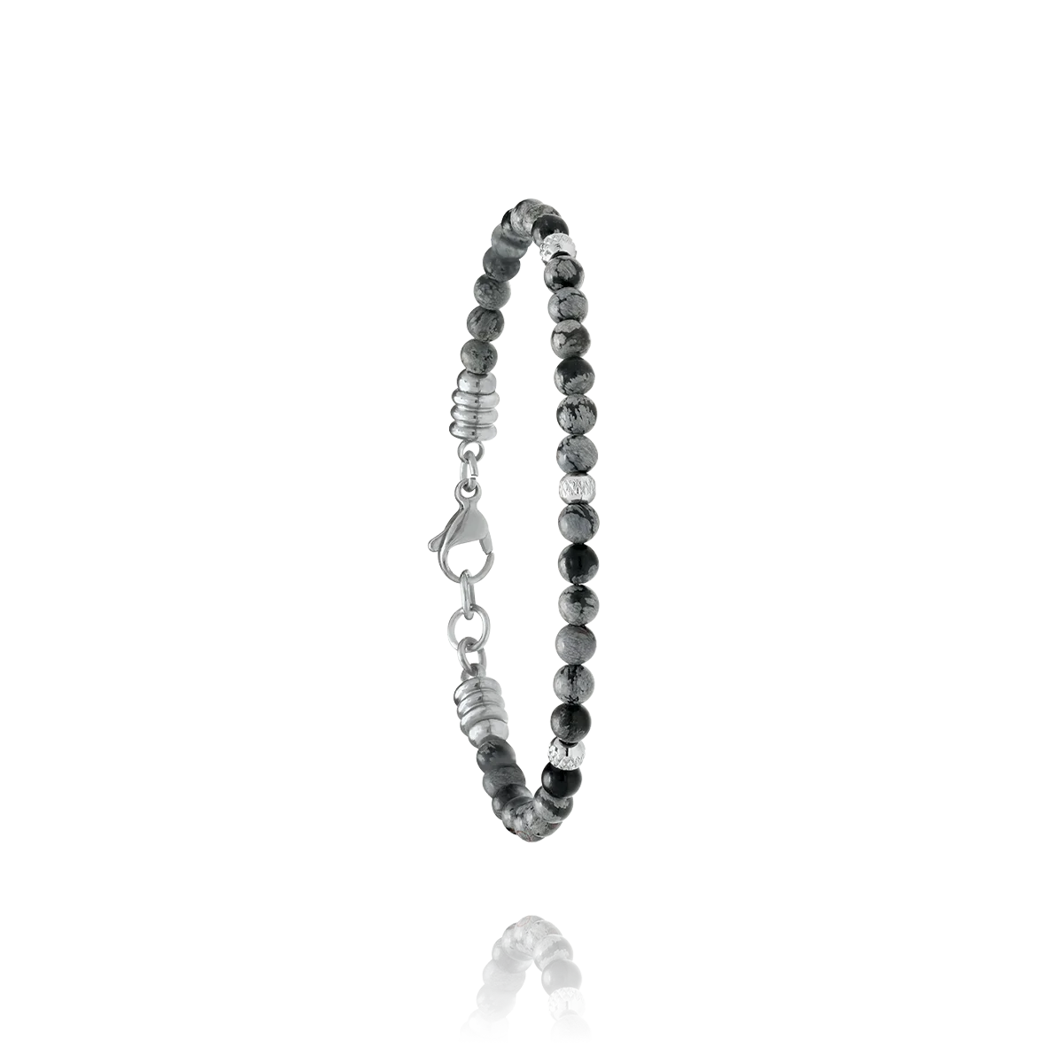Bracelet HALO - obsidienne neigeuse