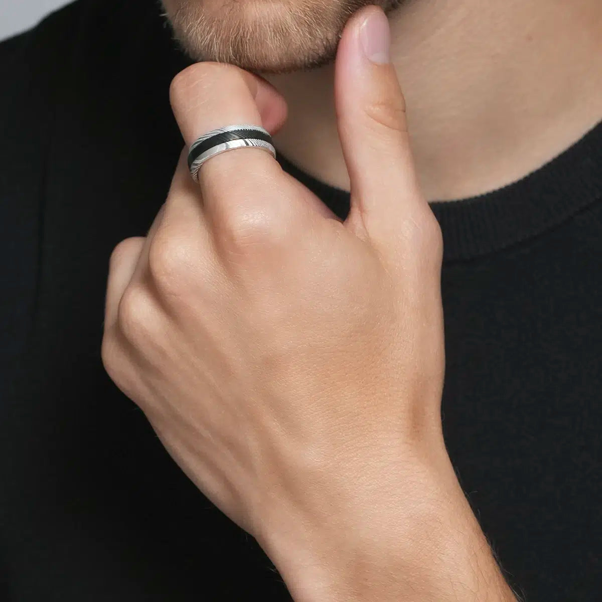 Bague damassée CÉSAR bicolore