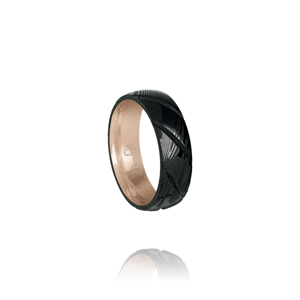 Bague damassée CÉSAR noire