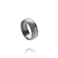 Bague ROOTS bicolore bleue
