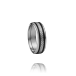 Bague acier, résine noire TYR