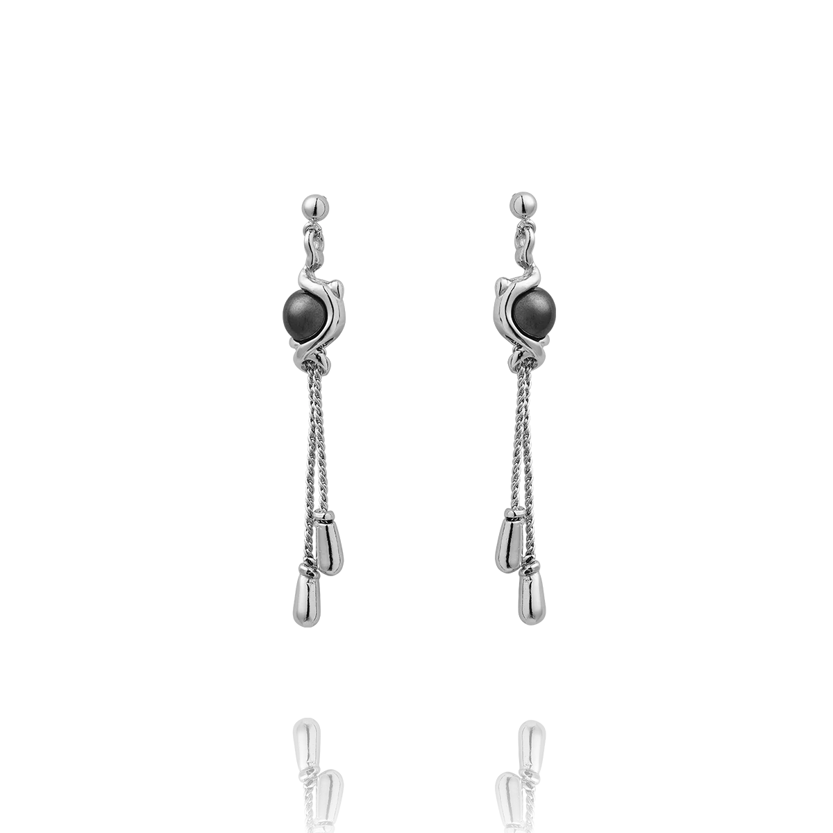 Boucles d'oreilles Argent 925 et hématites DUNE