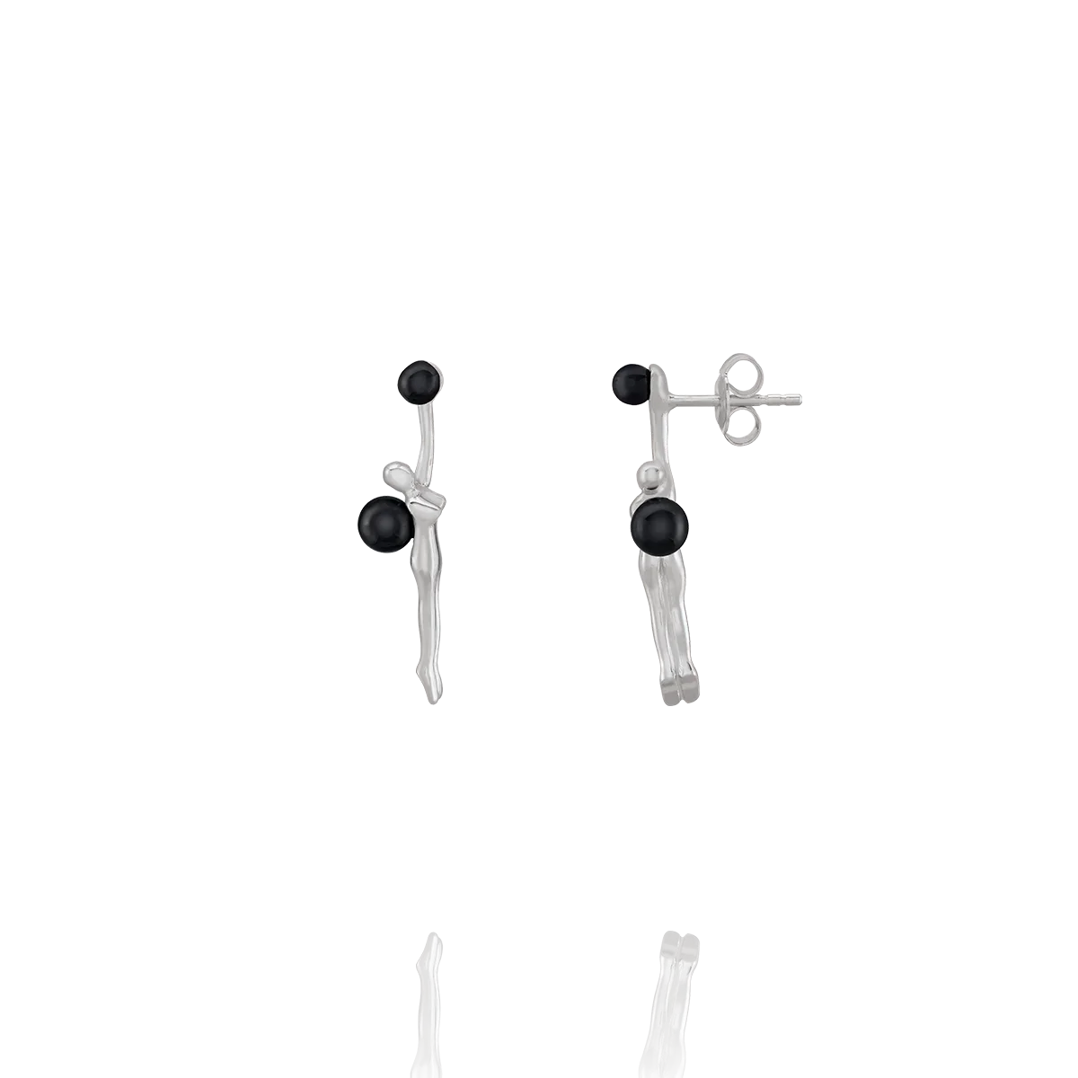 Boucles d'oreilles Argent 925 et onyx POEMA 2