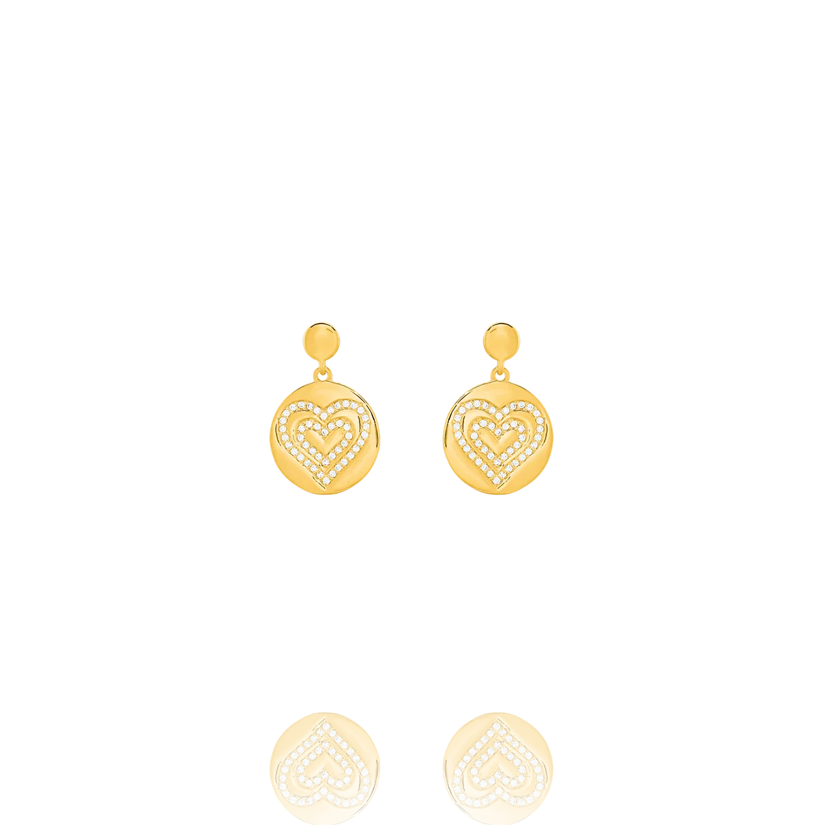 Boucles d'oreilles Argent 925 doré et oxydes de zirconium RÉVA