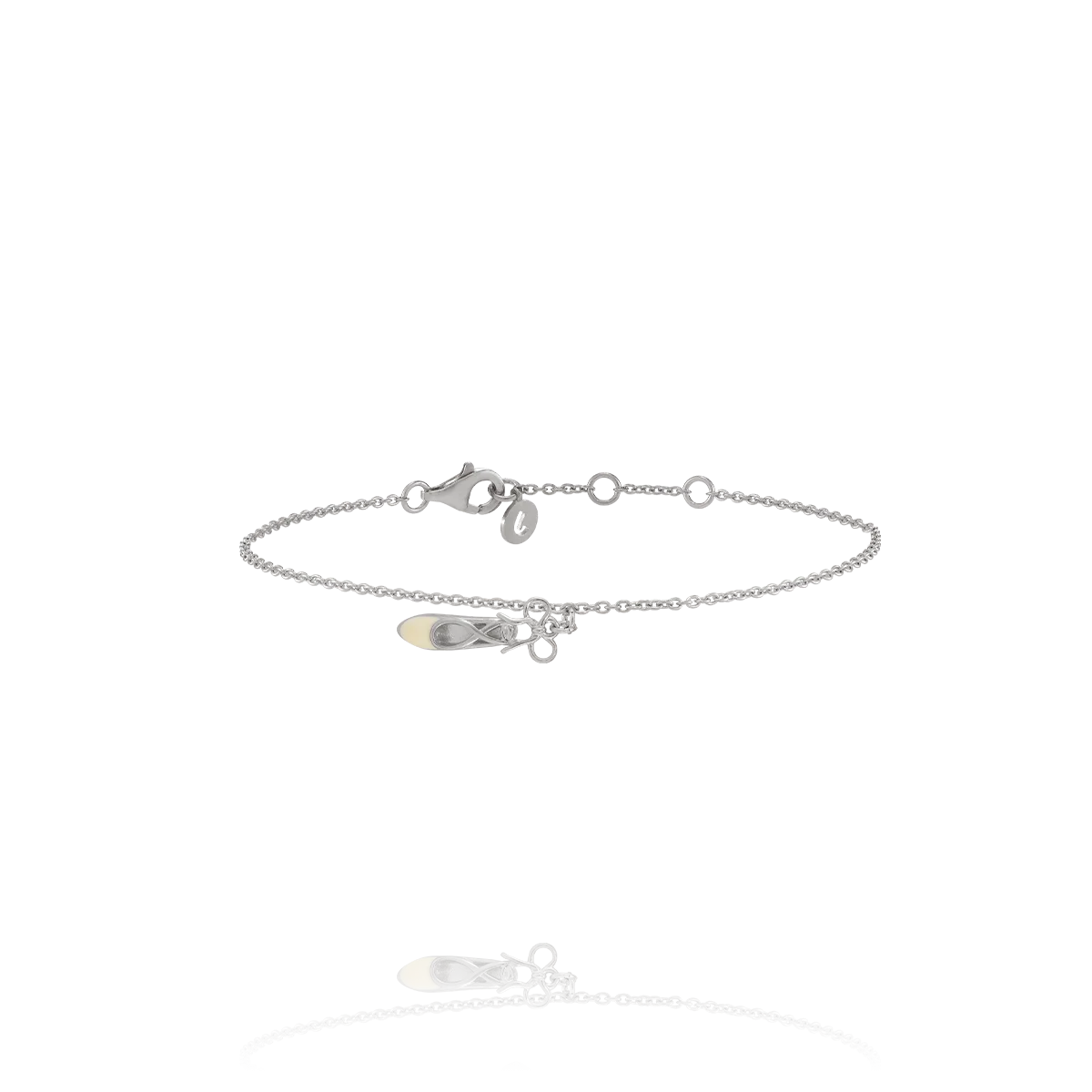 Bracelet Argent 925 et résine blanche BALLERINA