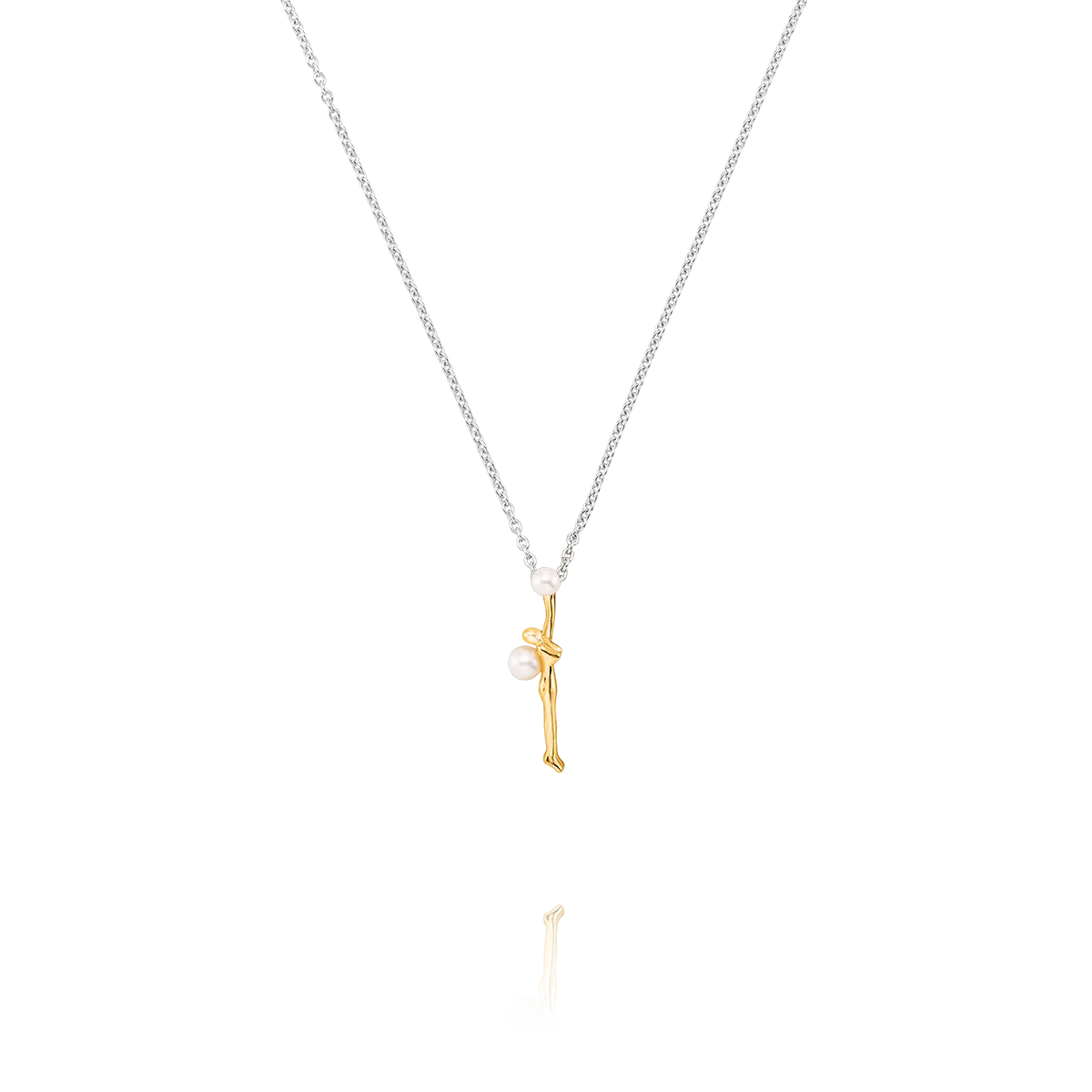 Collier argent bicolore POEMA