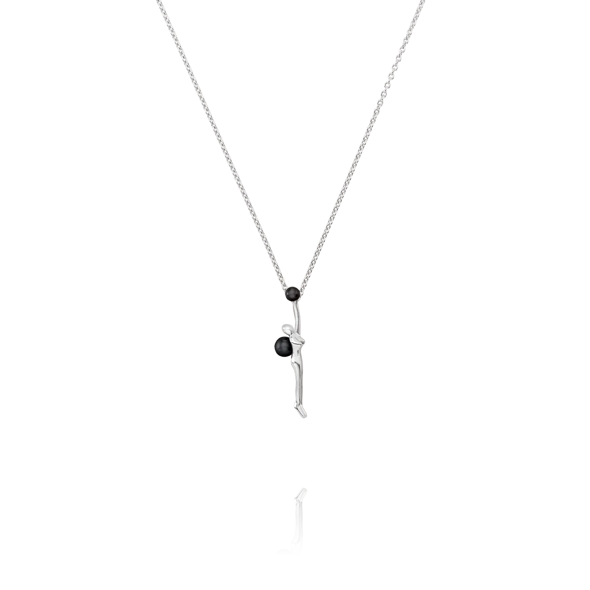 Collier argent 925 doré et perles blanches POEMA