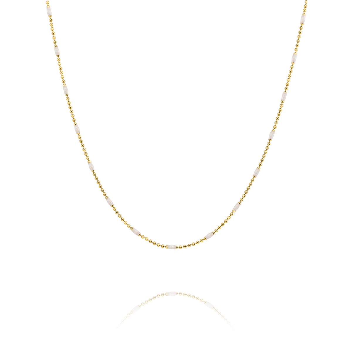 Collier doré et perles blanches AURORE