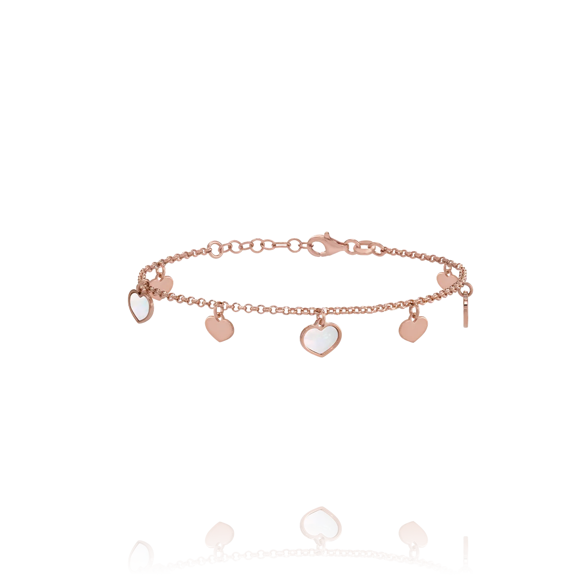 Bracelet argent rose et nacre NOA