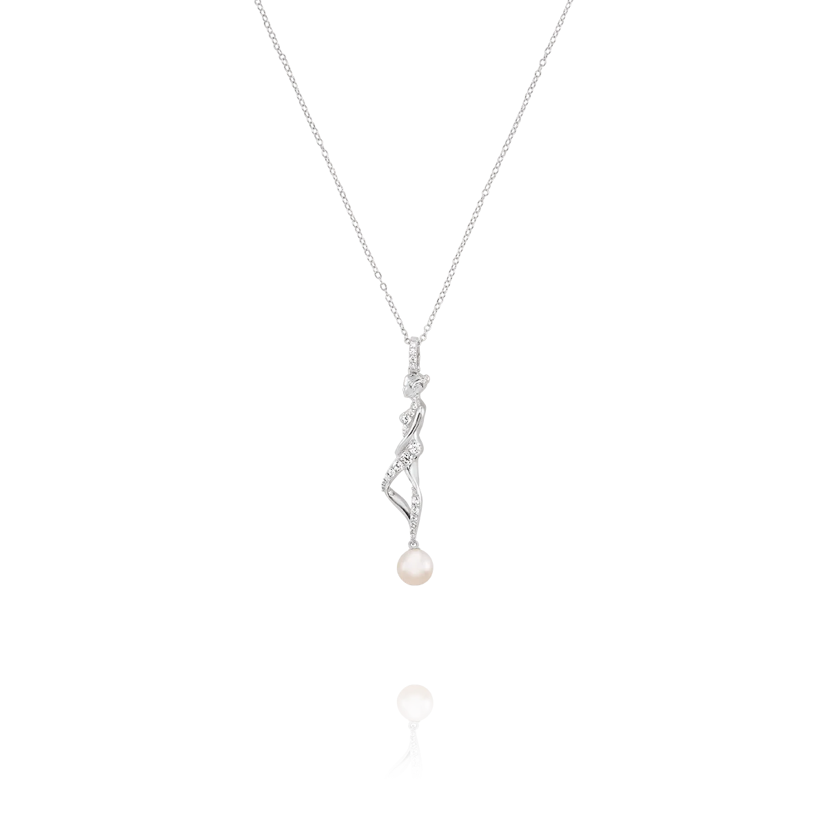 Collier zircons et perle blanche POEMA